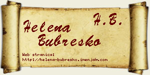 Helena Bubreško vizit kartica